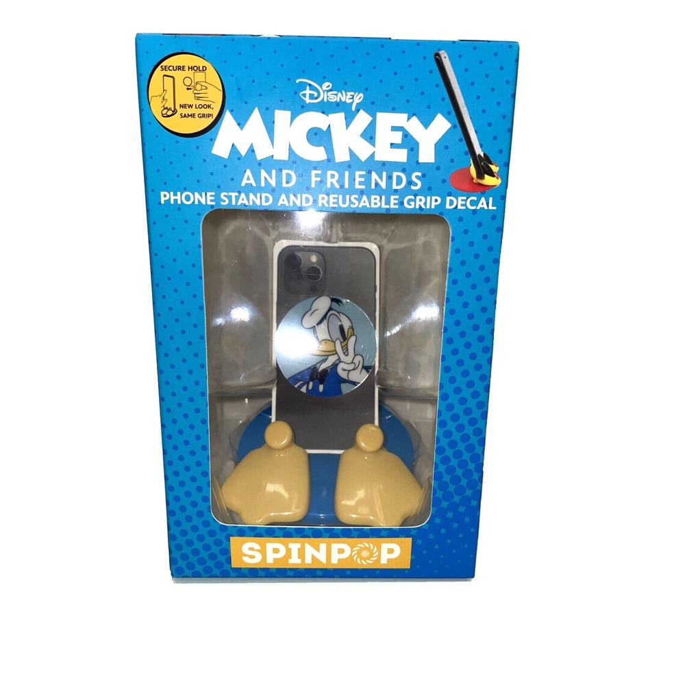 SpinPop Donald Duck Mickey and Friends Phone Stand and Reusable Grip Decal